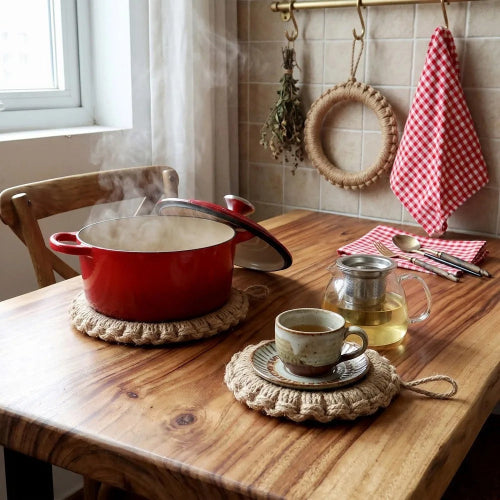 Batterie - cuisine - fonte - émaillée - 7 - pièces - plat - familiaux