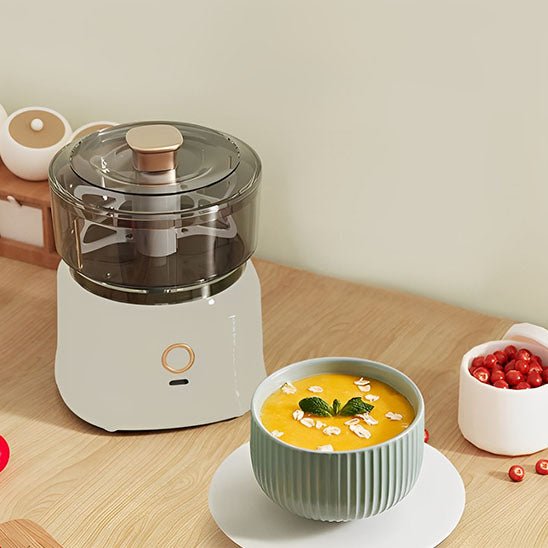 Hachoir Électrique - Sans Fil - USB - 350ml - Ultra Puissant | Viande, Ail et Purée - Bébé : a - côté - bol - de - soupe