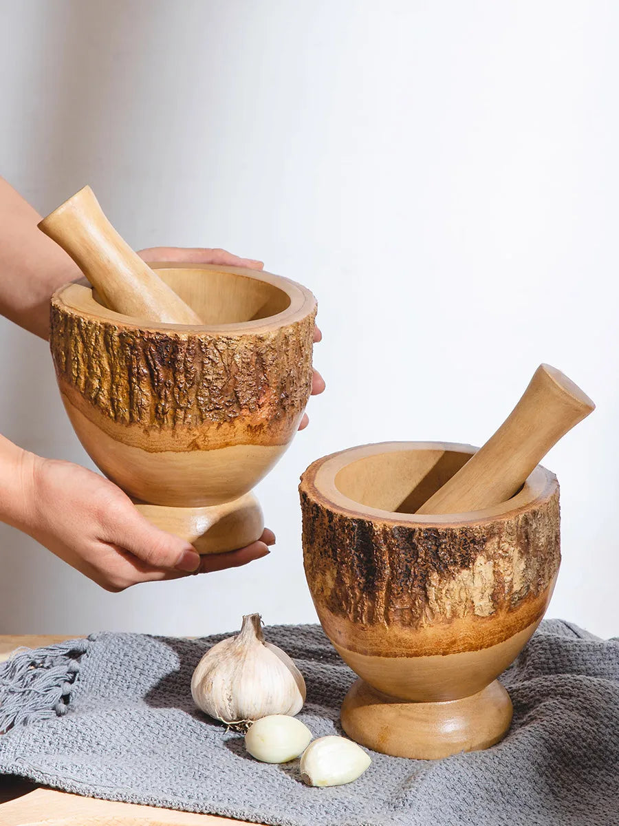 mortier et pilon bois