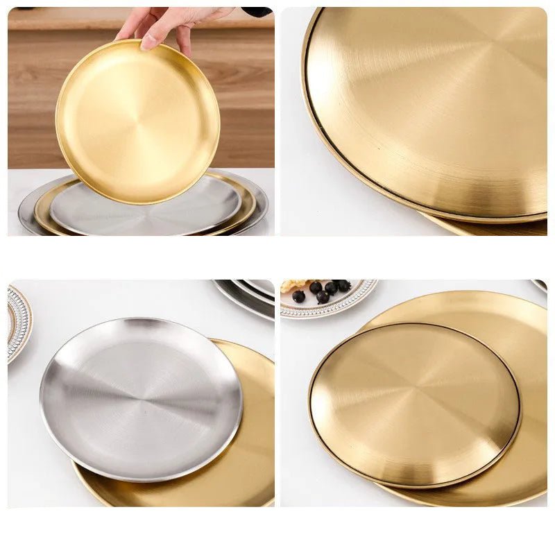 assiettes inox sous tout ces angles