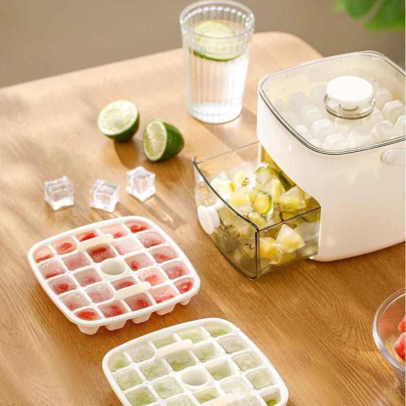 bac à glaçons avec citron à côté