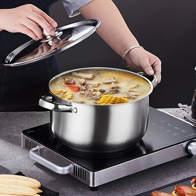 Batterie de Cuisine 4 Pièces Inox 18/10 Professionnel – Grande Capacité, Tous Feux (Induction) - Prati - Kitchen