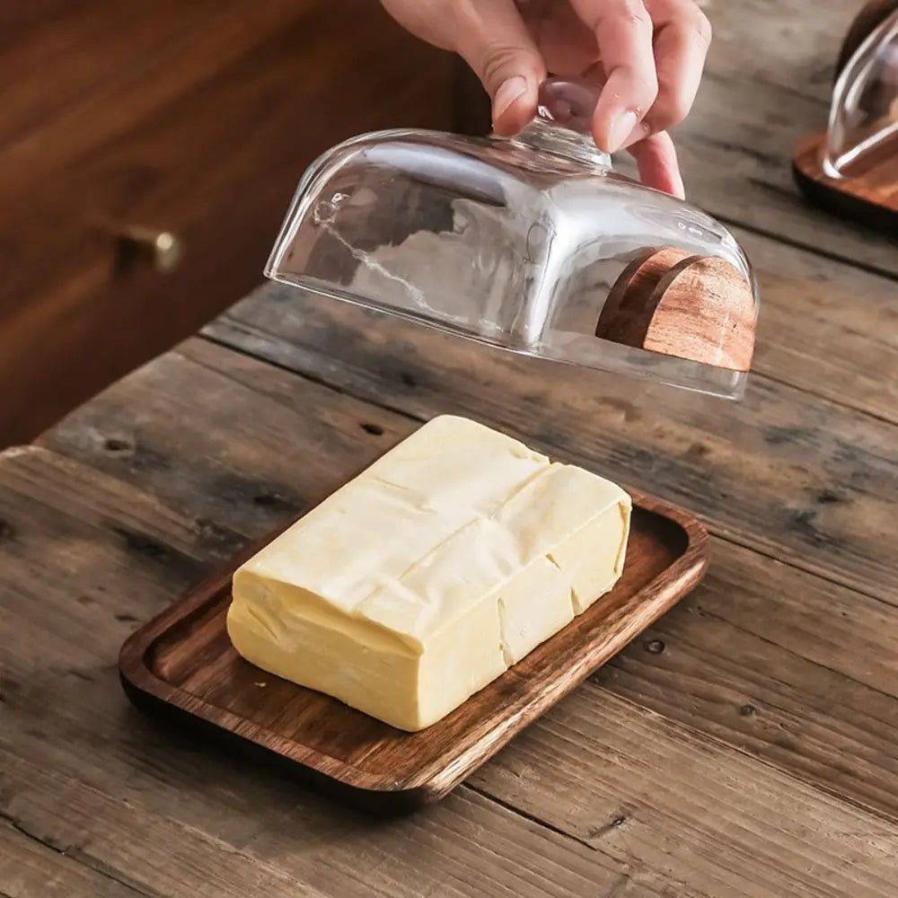Beurrier Design Cloche en Verre et Socle en Bois - Prati - Kitchen
