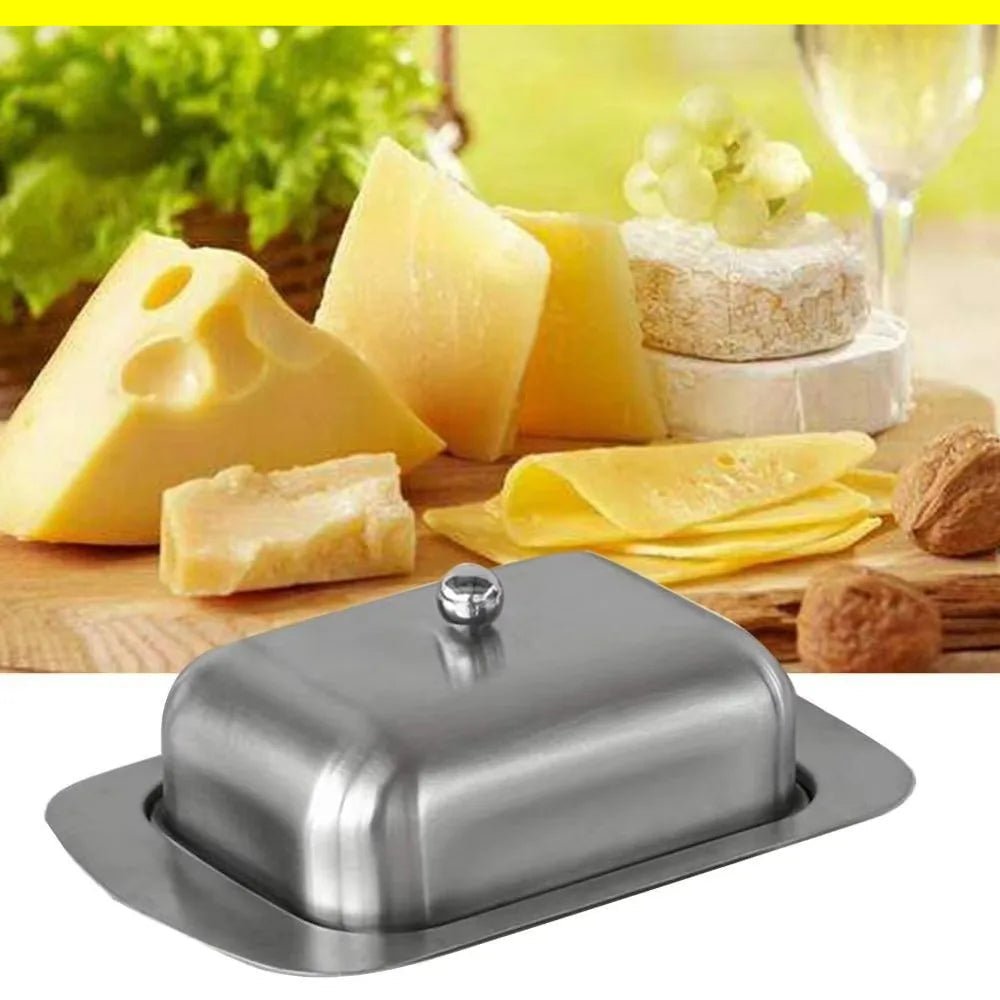 beurrier en acier inoxydable massif | Plat à beurre Premium avec couvercle Ergonomique - Prati - Kitchen