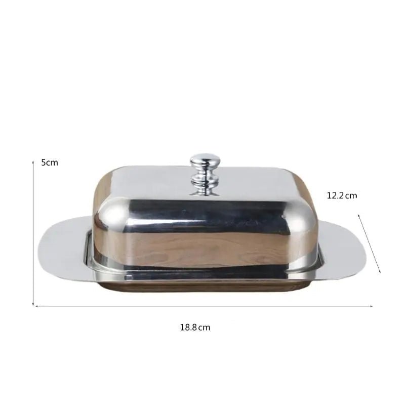 beurrier en acier inoxydable massif | Plat à beurre Premium avec couvercle Ergonomique - Prati - Kitchen