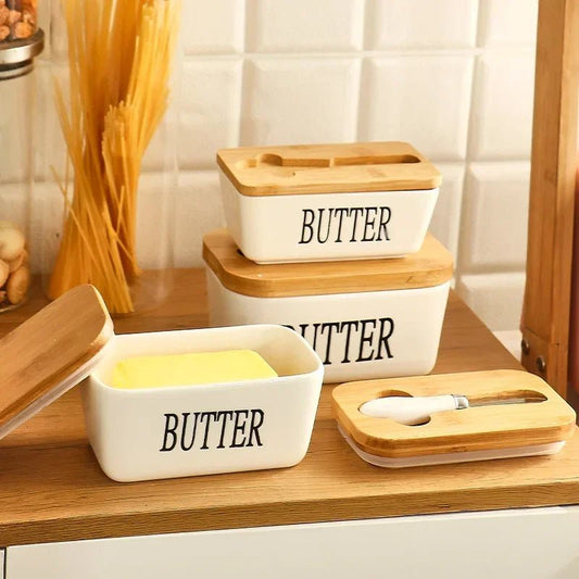 Beurrier en céramique avec couteau et couvercle hermétique - Prati - Kitchen