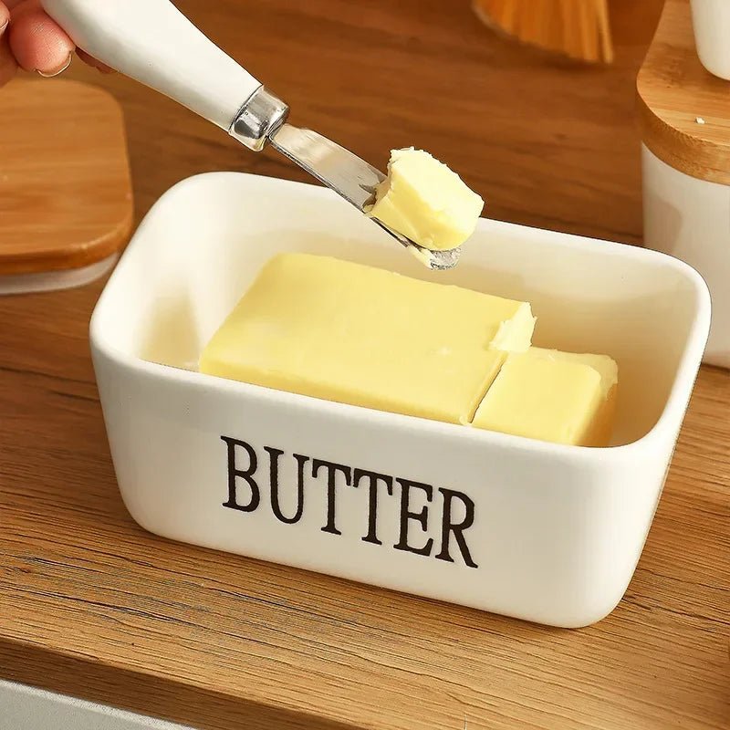 Beurrier en céramique avec couteau et couvercle hermétique - Prati - Kitchen