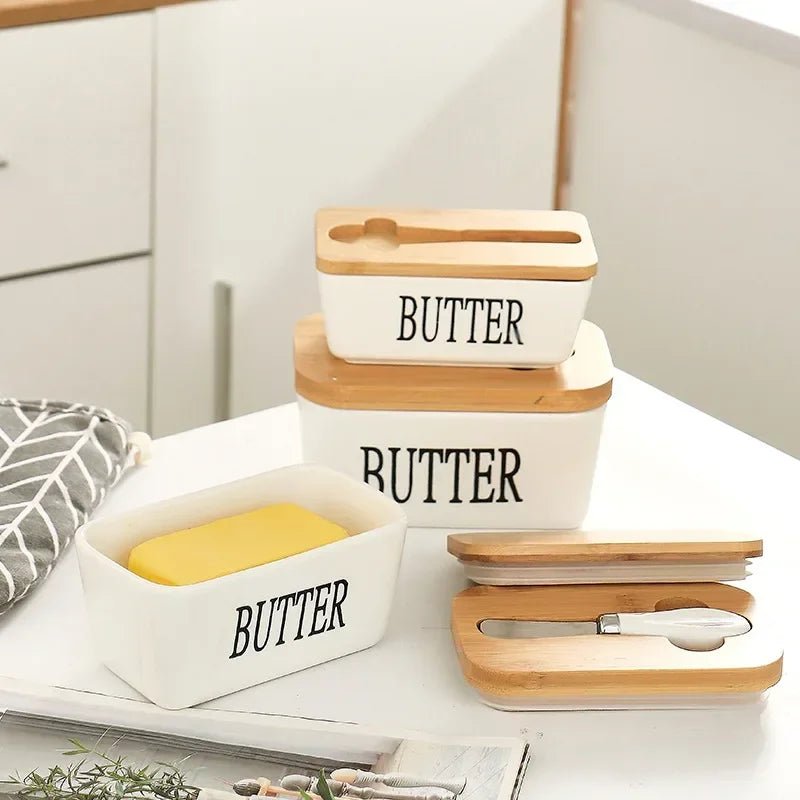Beurrier en céramique avec couteau et couvercle hermétique - Prati - Kitchen
