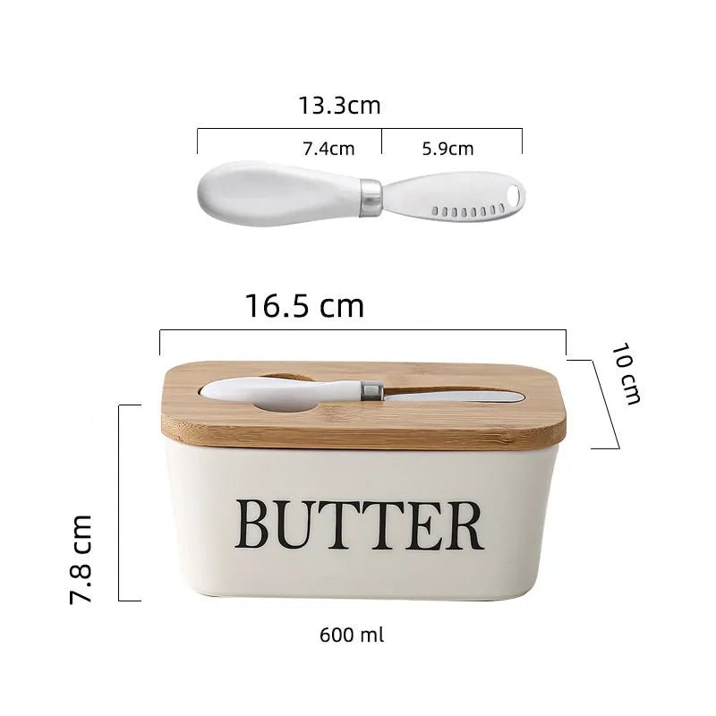 Beurrier en céramique avec couteau et couvercle hermétique - Prati - Kitchen
