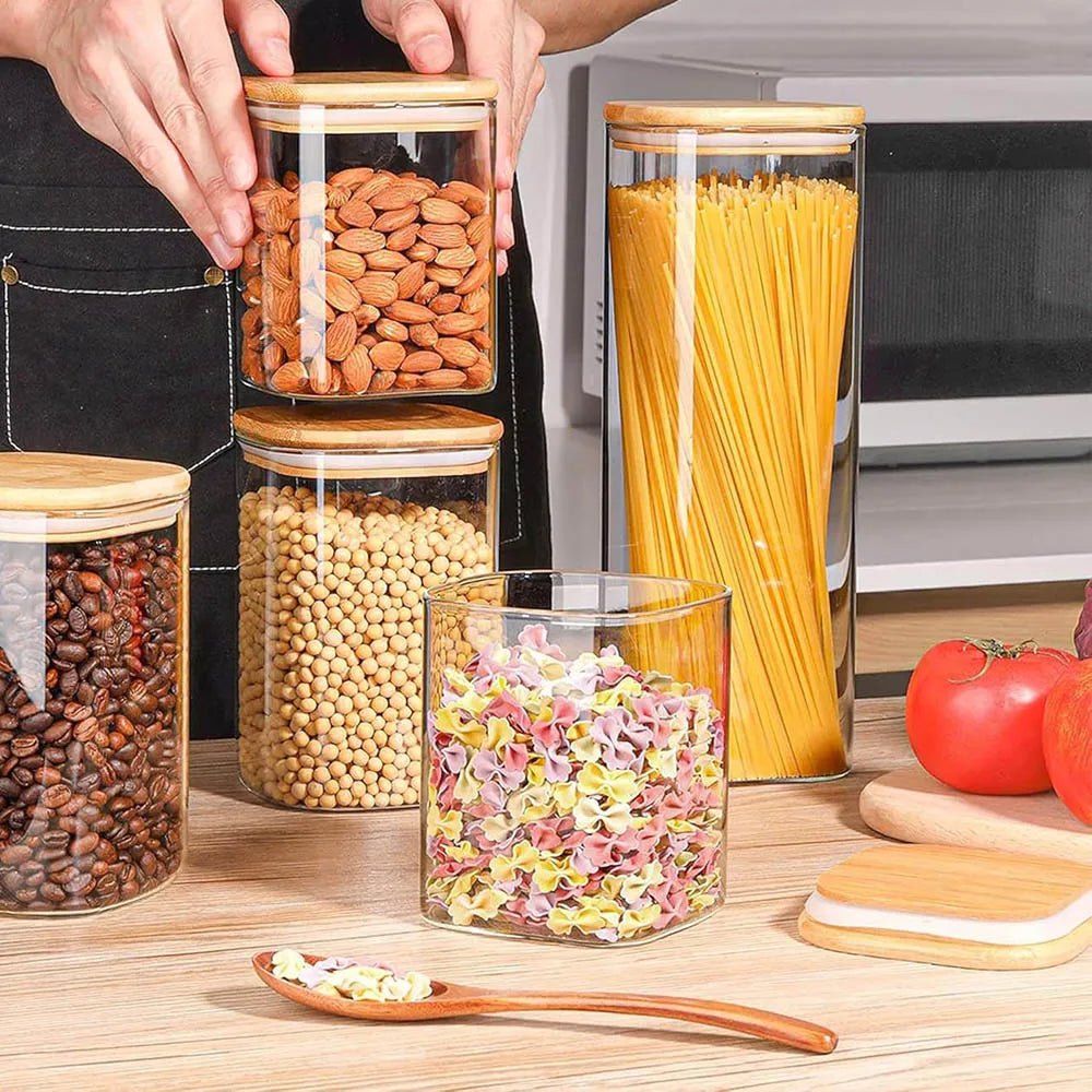 Bocal en verre hermétique transparent pour Farine, Pâtes et Aliments Secs (Rangement Cuisine) - Prati - Kitchen