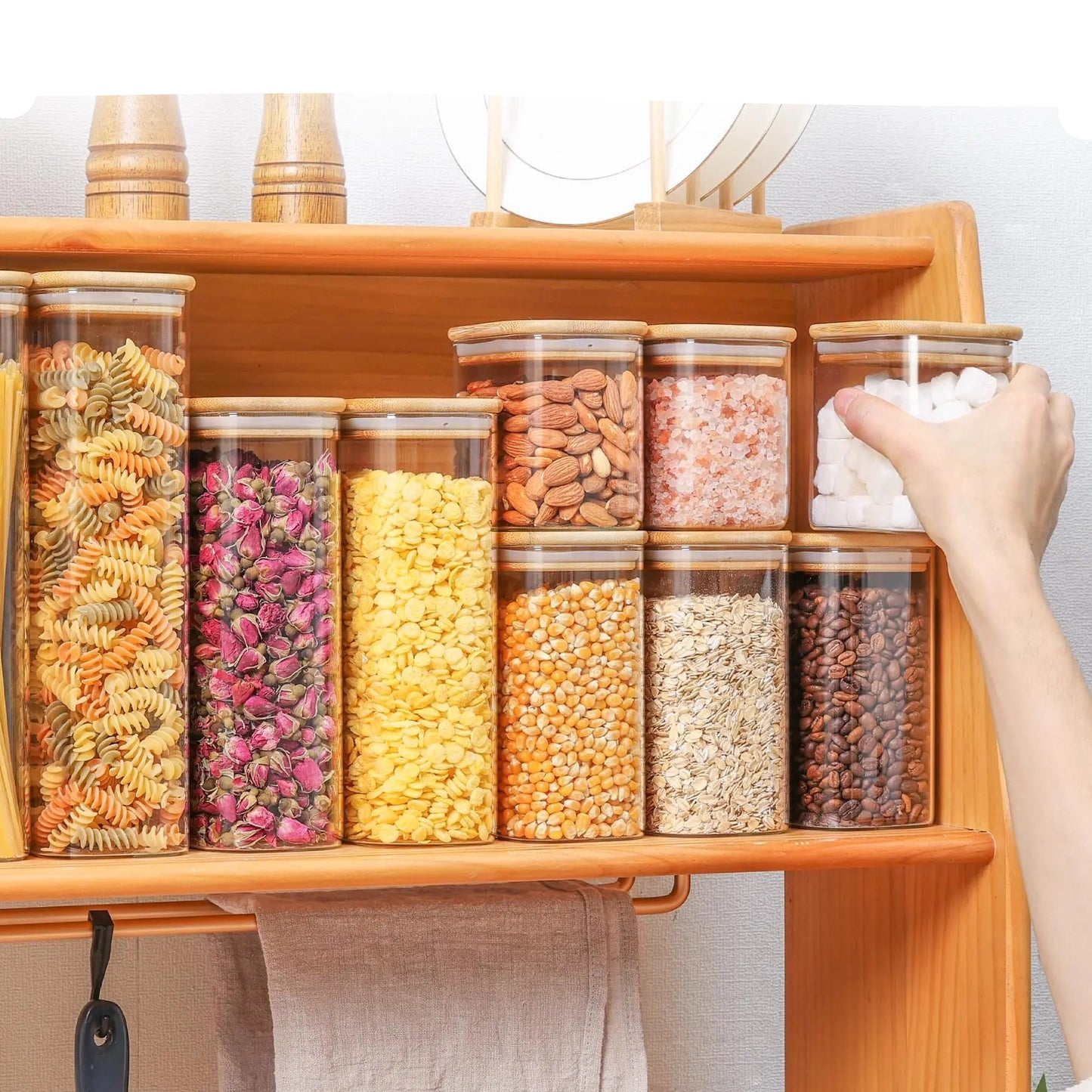 Bocal en verre hermétique transparent pour Farine, Pâtes et Aliments Secs (Rangement Cuisine) - Prati - Kitchen