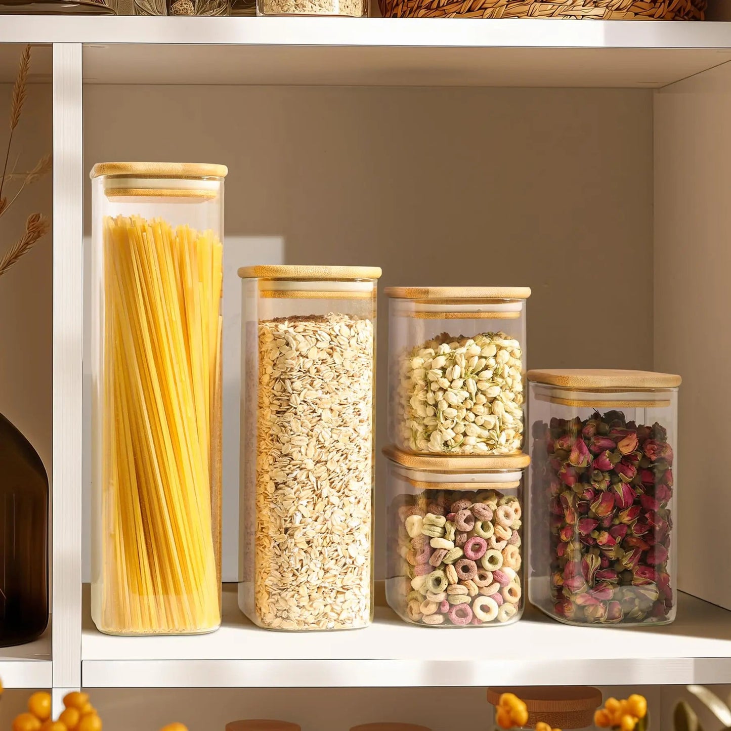 Bocal en verre hermétique transparent pour Farine, Pâtes et Aliments Secs (Rangement Cuisine) - Prati - Kitchen