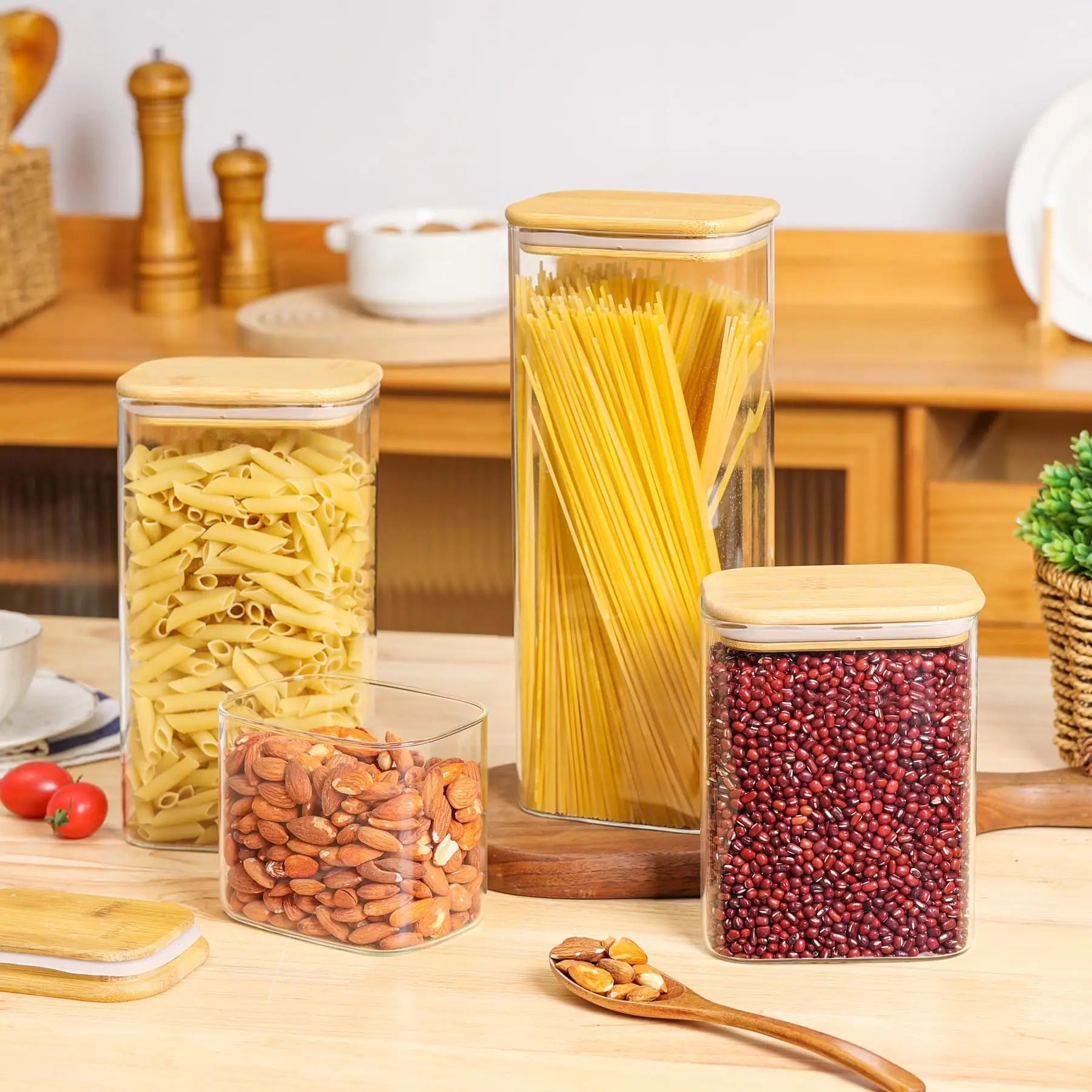 Bocal en verre hermétique transparent pour Farine, Pâtes et Aliments Secs (Rangement Cuisine) - Prati - Kitchen