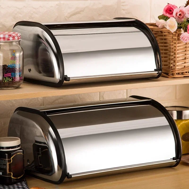 Boîte à pain Grande Capacité en Acier Inoxydable (Inox) - Pour Conserver la Fraîcheur du Pain et des Pâtisseries - Prati - Kitchen