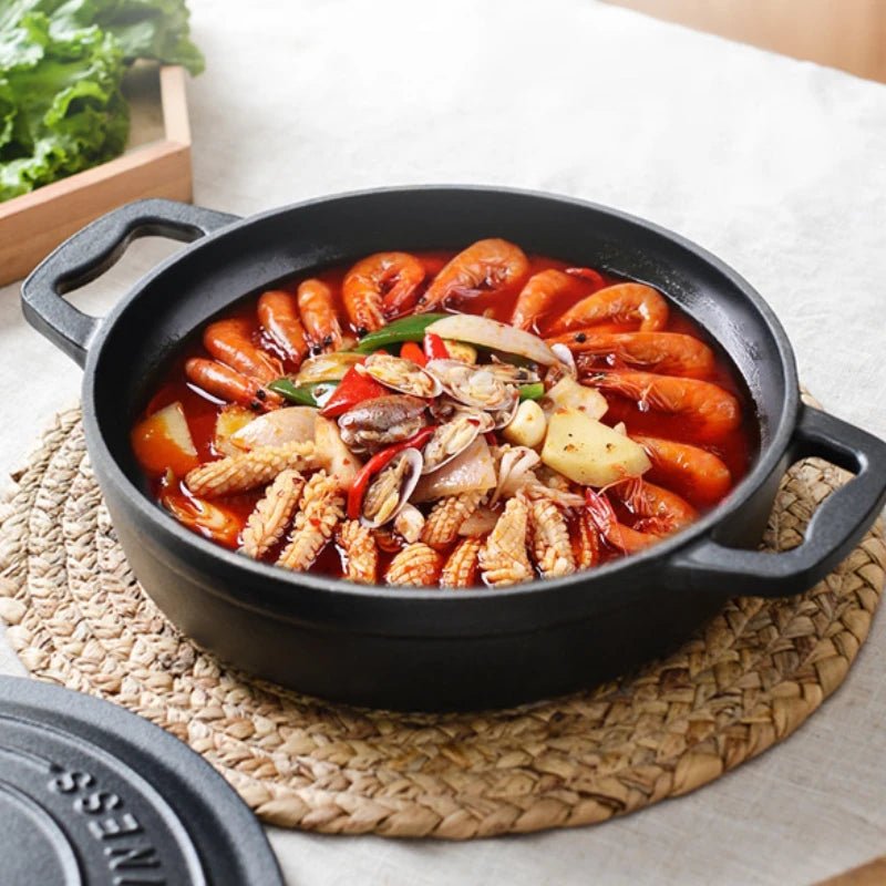 Cocotte en Fonte Émaillée 23cm | Multifonctionnelle (Soupe, Fruits de Mer et Ragoût) - Facile à Nettoyer - Prati - Kitchen