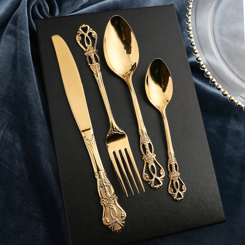 coffret de couverts 24 pièces doré - acier inoxydable (inox) tendance - Prati - Kitchen