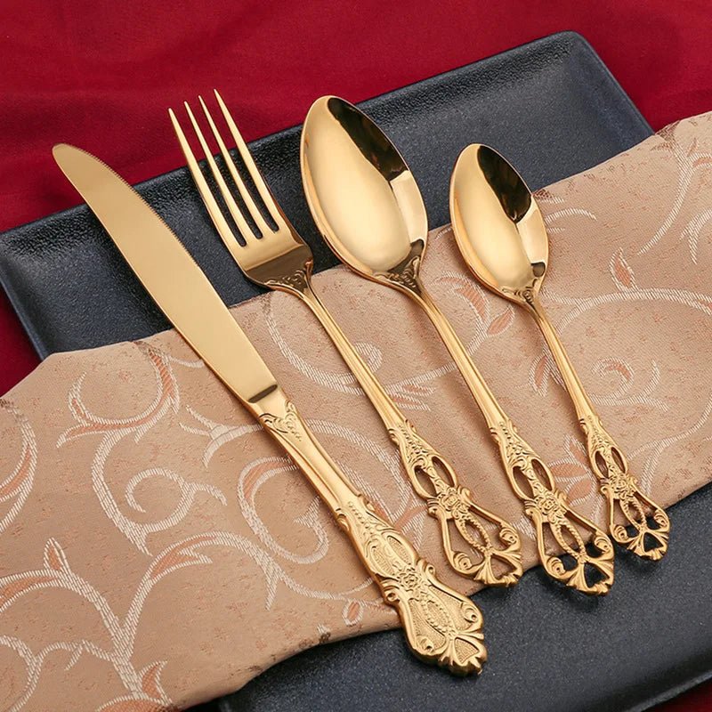 coffret de couverts 24 pièces doré - acier inoxydable (inox) tendance - Prati - Kitchen