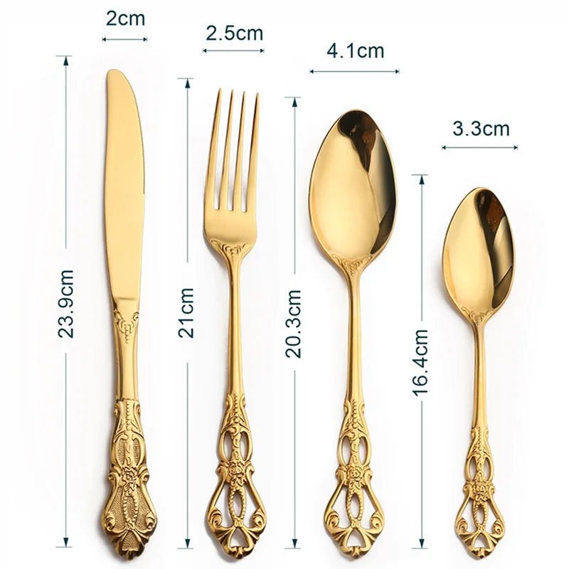coffret de couverts 24 pièces doré - acier inoxydable (inox) tendance - Prati - Kitchen