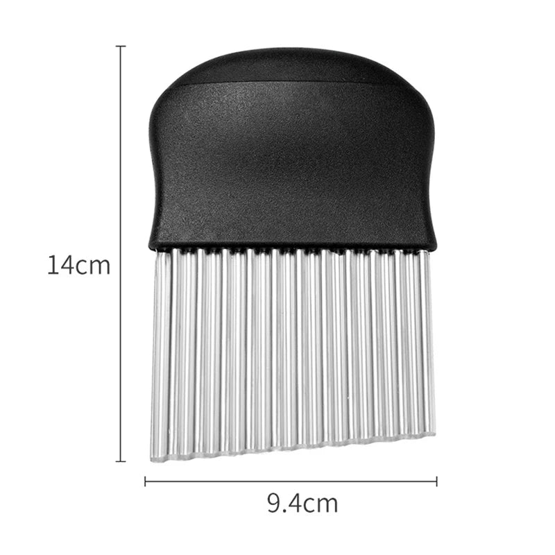 couteau- ondulé- pour- Légumes- et- Frites- Maison | Lame- en- Acier- Inoxydable- et- Manche- Ergonomique- (PP) : ces- dimensions