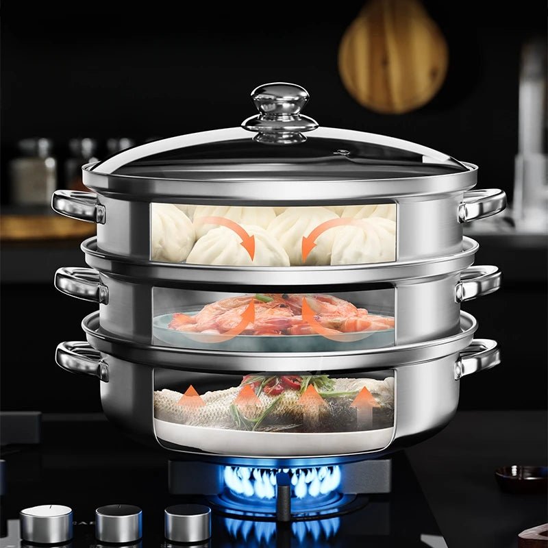 cuiseur- vapeur- 3- couches : la- cuisson- à- l'intérieur