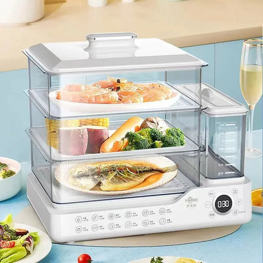 cuiseur vapeur électrique intelligent 3 compartiments - cuisine saine et rapide - Prati - Kitchen