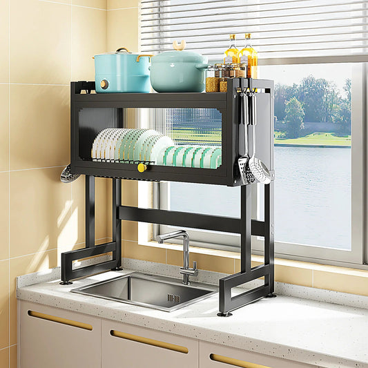 égouttoir à vaisselle 3 niveaux sur évier en acier INOX - Modulable, Extensible et Anti - Corrosion - Prati - Kitchen