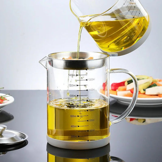 filtre à huile de cuisson réutilisable en verre doseur gradué - Prati - Kitchen