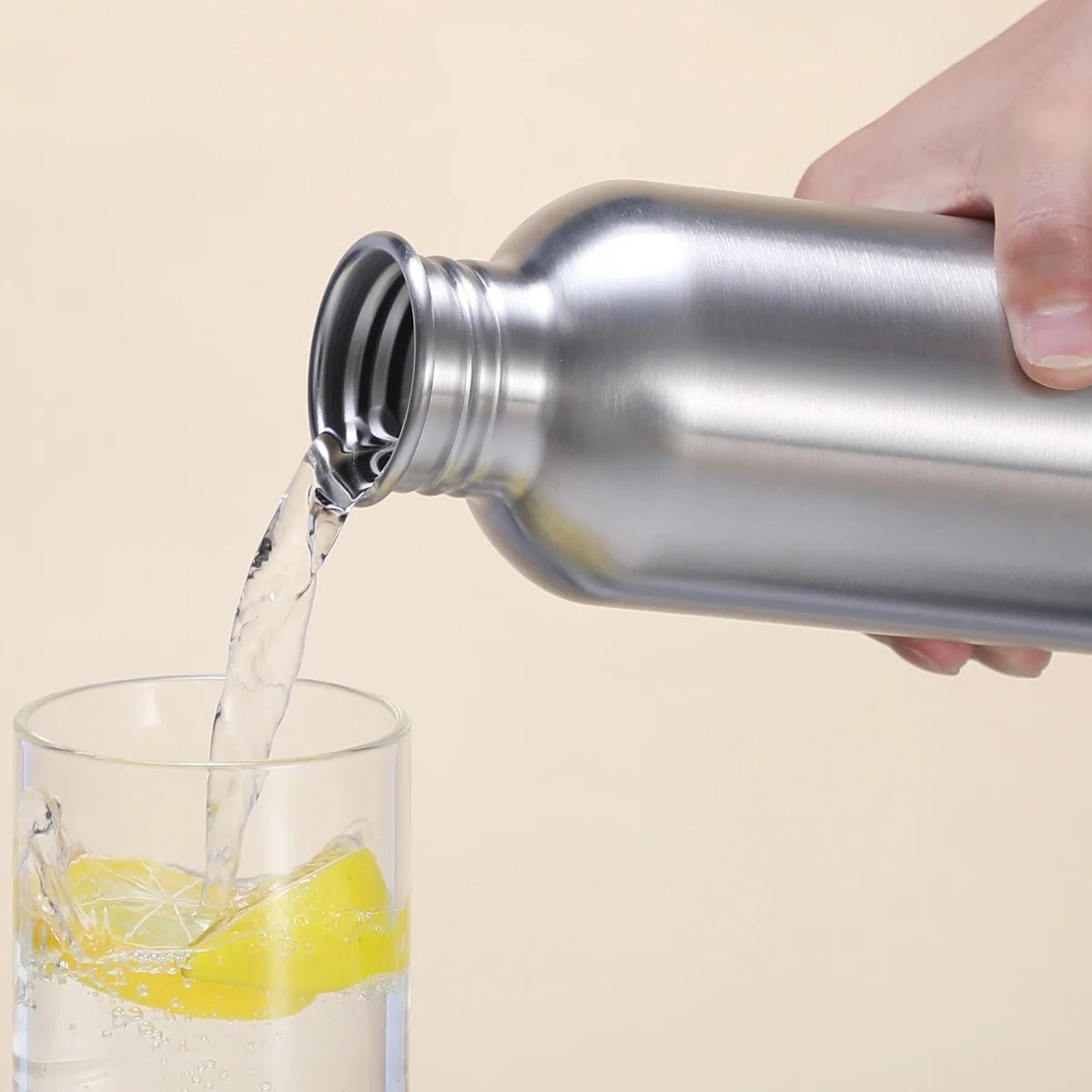 LENO | Bouteille d'Eau en Acier Inoxydable Grande Capacité | Flacon à Large Ouverture | Simple Paroi - Prati - Kitchen