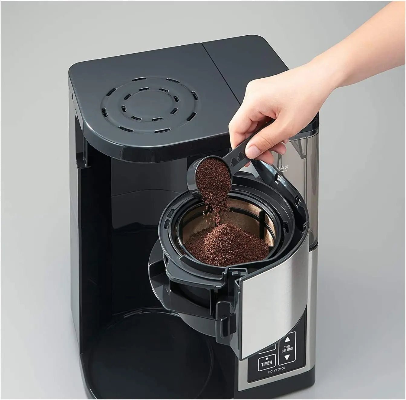 machine à café filtres automatique 10 tasses - Design en acier inoxydable noir - Prati - Kitchen