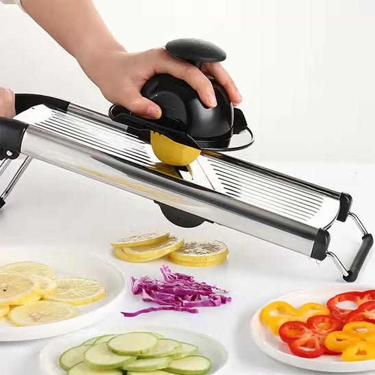 mandoline de cuisine Professionnelle Réglable INOX - Coupe Légumes Multi - Lames Sécurisée - Prati - Kitchen