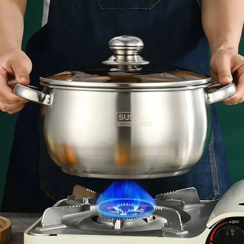 Marmite Faitout Inox 2,2 L (Ø 23,2 cm) avec Couvercle – Polyvalent Soupe, Sauce et Vapeur - Prati - Kitchen