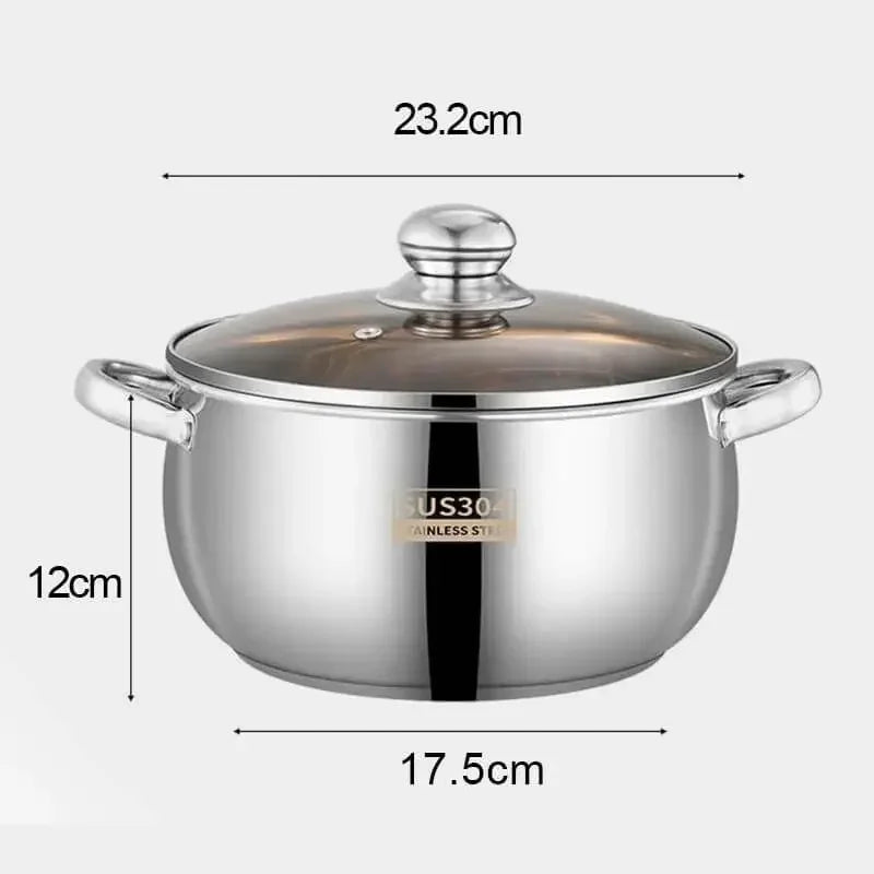 Marmite Faitout Inox 2,2 L (Ø 23,2 cm) avec Couvercle – Polyvalent Soupe, Sauce et Vapeur - Prati - Kitchen