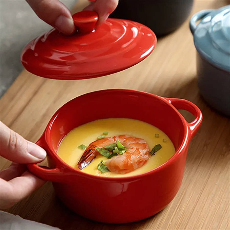 Mini - soupière en céramique à poignées pour four | Ramequin idéal pour gratins, œufs cocotte et crèmes brûlées - Prati - Kitchen