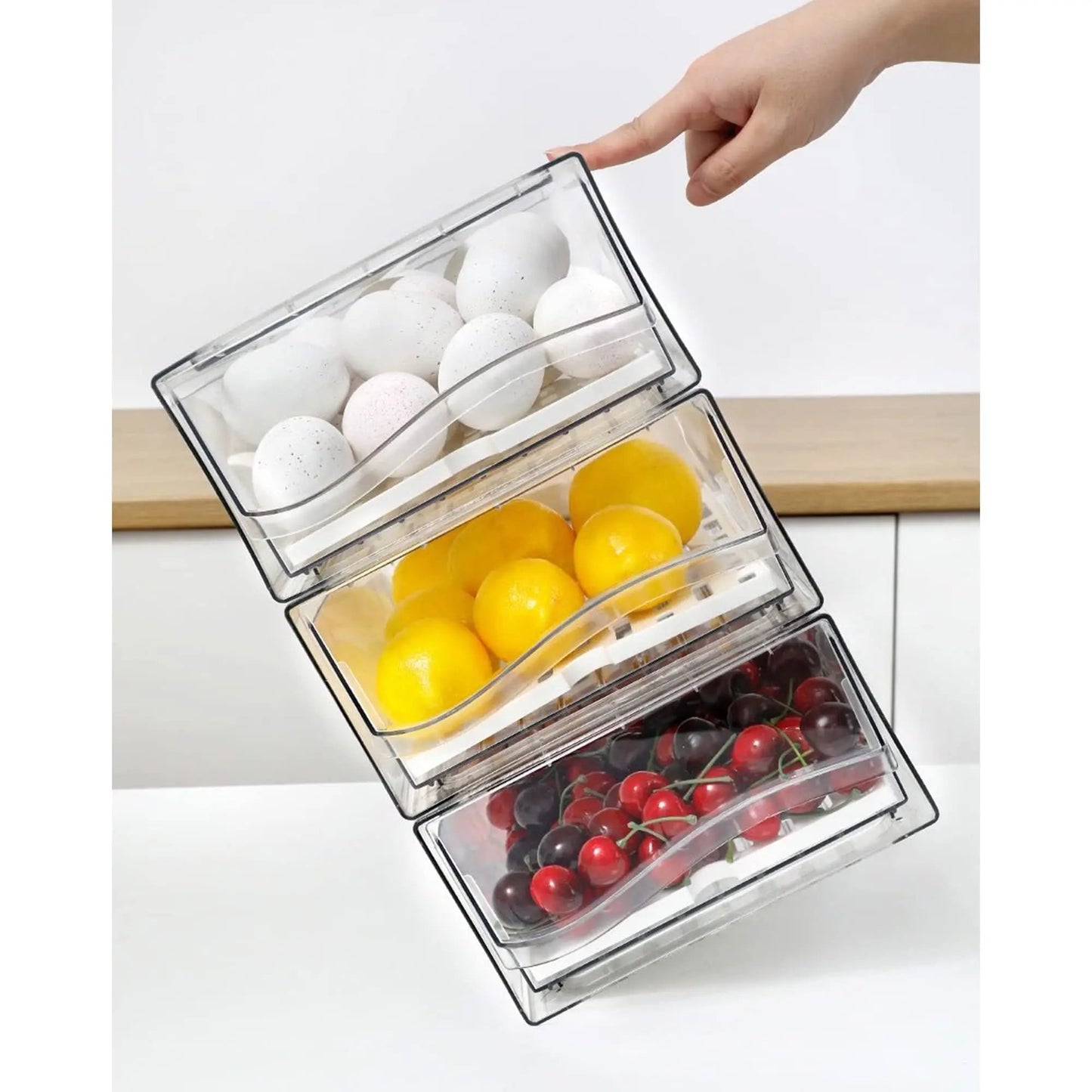 organisateur frigo pour légumes et fruits | boîte de rangement empilable - Prati - Kitchen