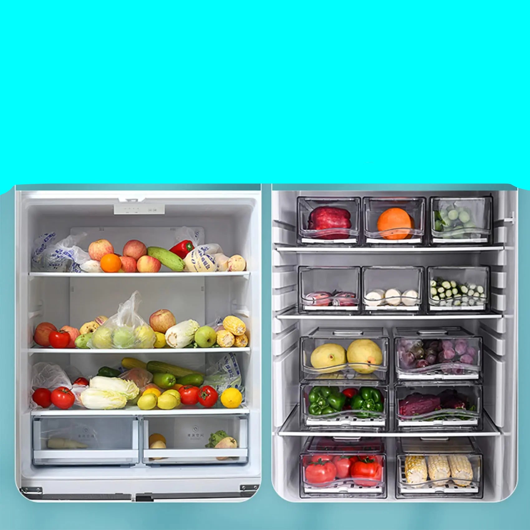 organisateur frigo pour légumes et fruits | boîte de rangement empilable - Prati - Kitchen