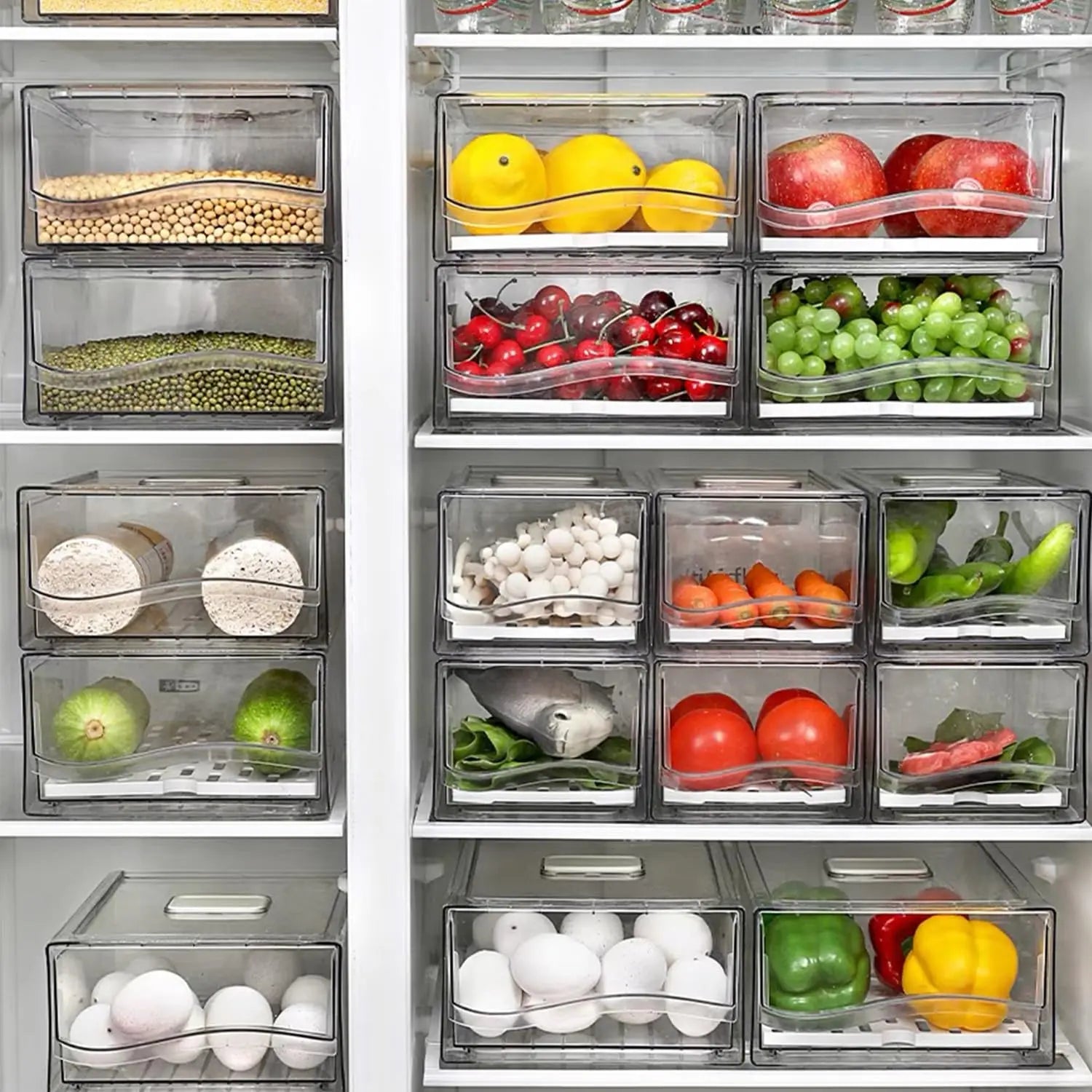 organisateur frigo pour légumes et fruits | boîte de rangement empilable - Prati - Kitchen
