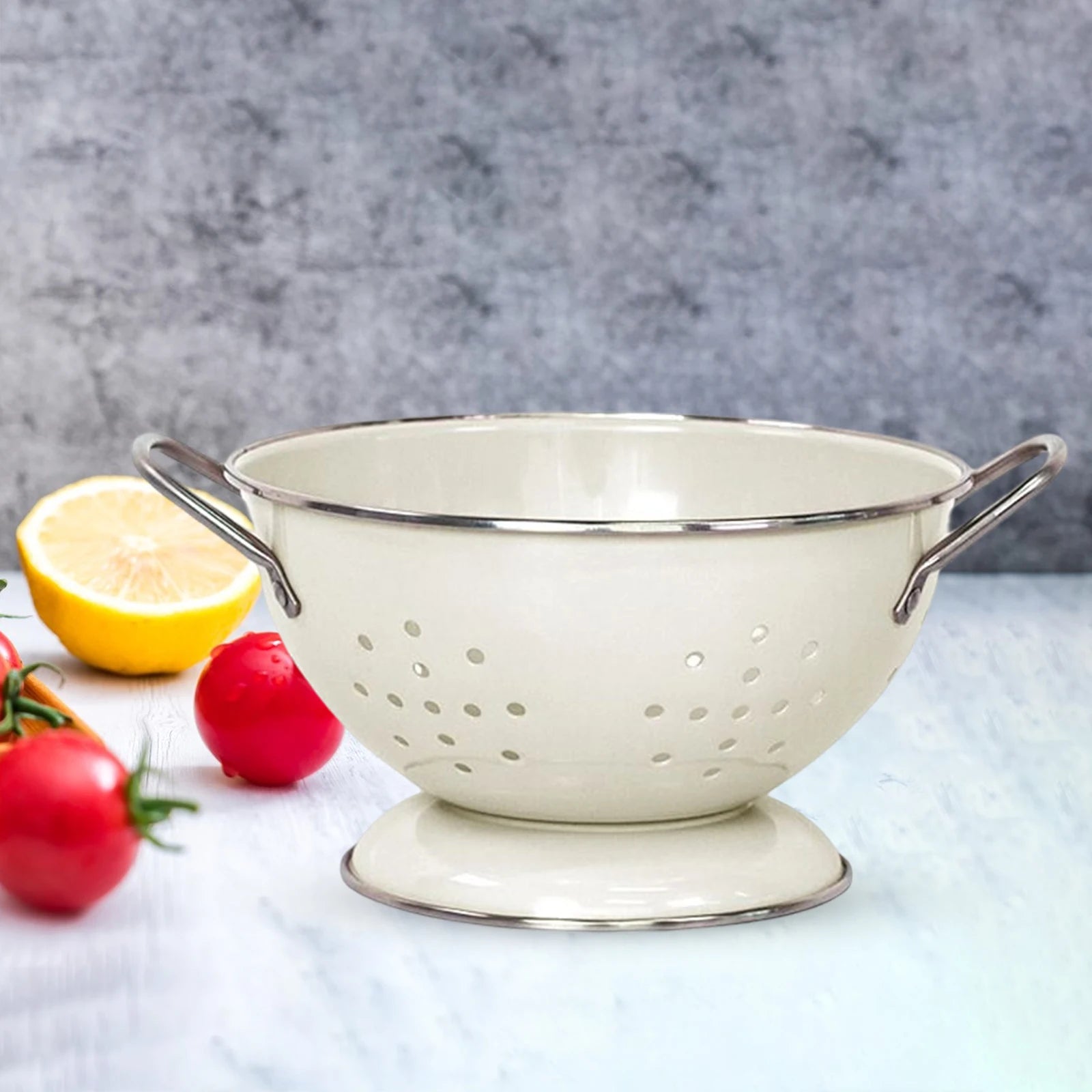 Passoire Cuisine Émaillée Rétro Vintage | Acier Émail Grand Modèle - Prati - Kitchen