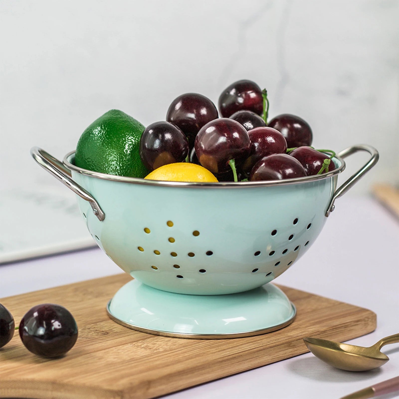 Passoire Cuisine Émaillée Rétro Vintage | Acier Émail Grand Modèle - Prati - Kitchen