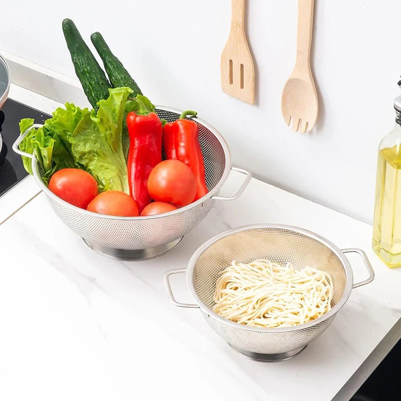 Passoire Inox Professionnelle (28,5cm x 12,5cm) | Sur pied, Égouttant - Prati - Kitchen
