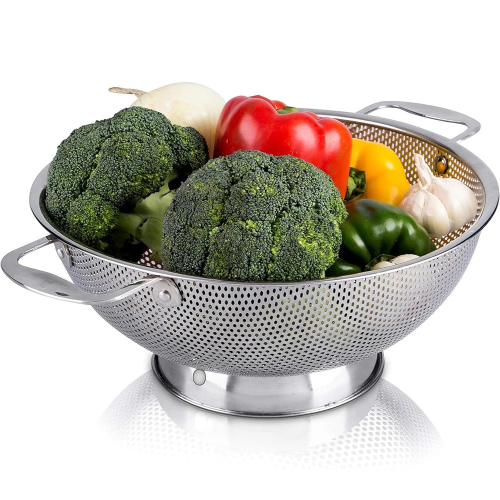 Passoire Inox Professionnelle (28,5cm x 12,5cm) | Sur pied, Égouttant - Prati - Kitchen