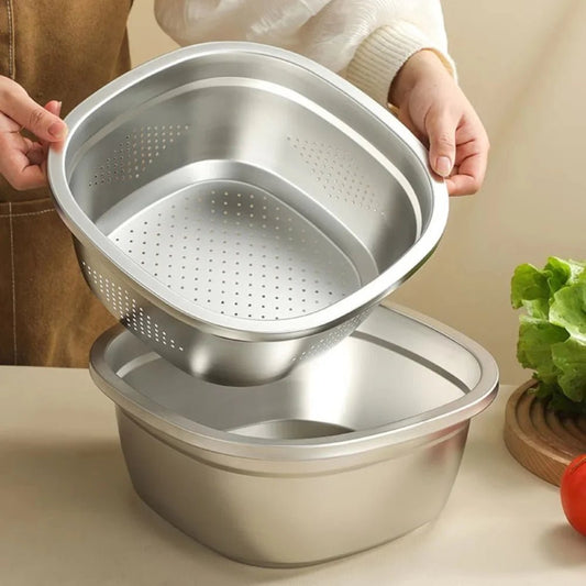 Passoire multifonction - Essoreuse Inox avec Bol | Riz, Fruits, Légumes - Prati - Kitchen