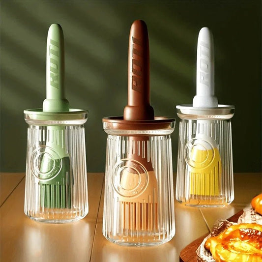 Pinceaux de Cuisine en Silicone Platine | Brosse avec Réservoir en Verre - Prati - Kitchen