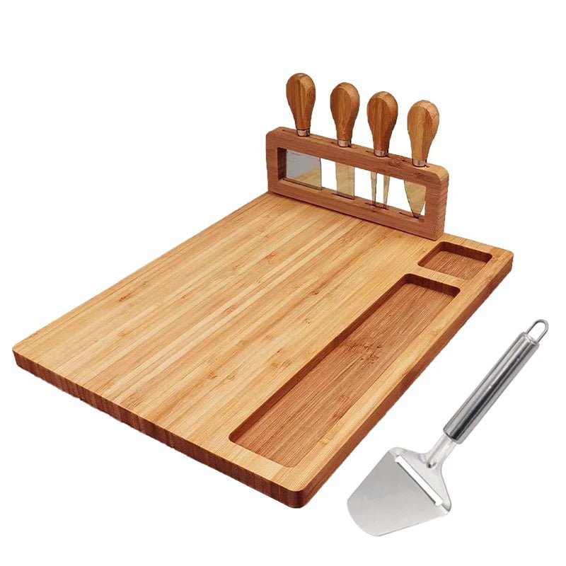 plateau charcuterie apéro en bois naturel avec compartiments : seul