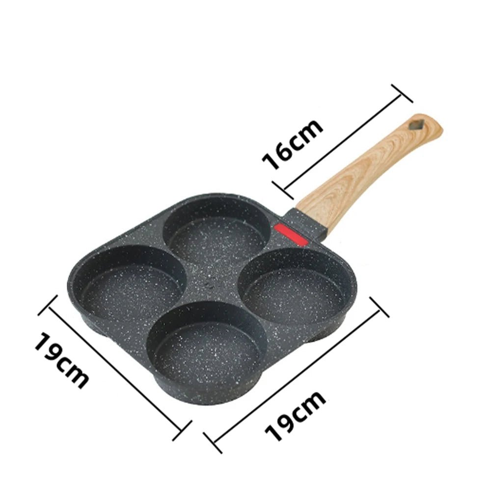 Poêle multi - sections 4 compartiments Antiadhésifs Naturels | Poignée anti - rouille - Prati - Kitchen