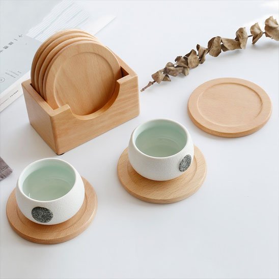 Dessous de verre en bois naturel