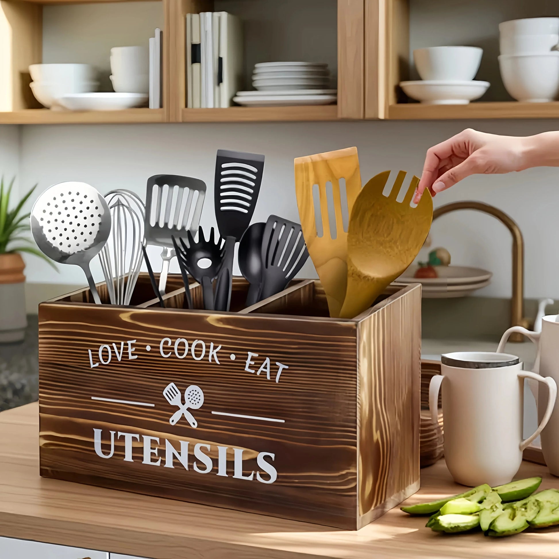 range couverts en bois recyclé - organisateur de tiroir écologique - Prati - Kitchen