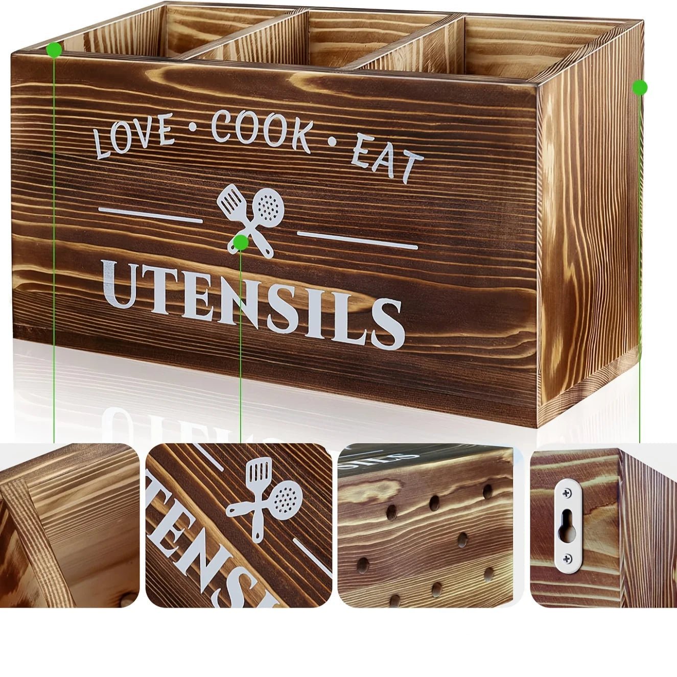 range couverts en bois recyclé - organisateur de tiroir écologique - Prati - Kitchen