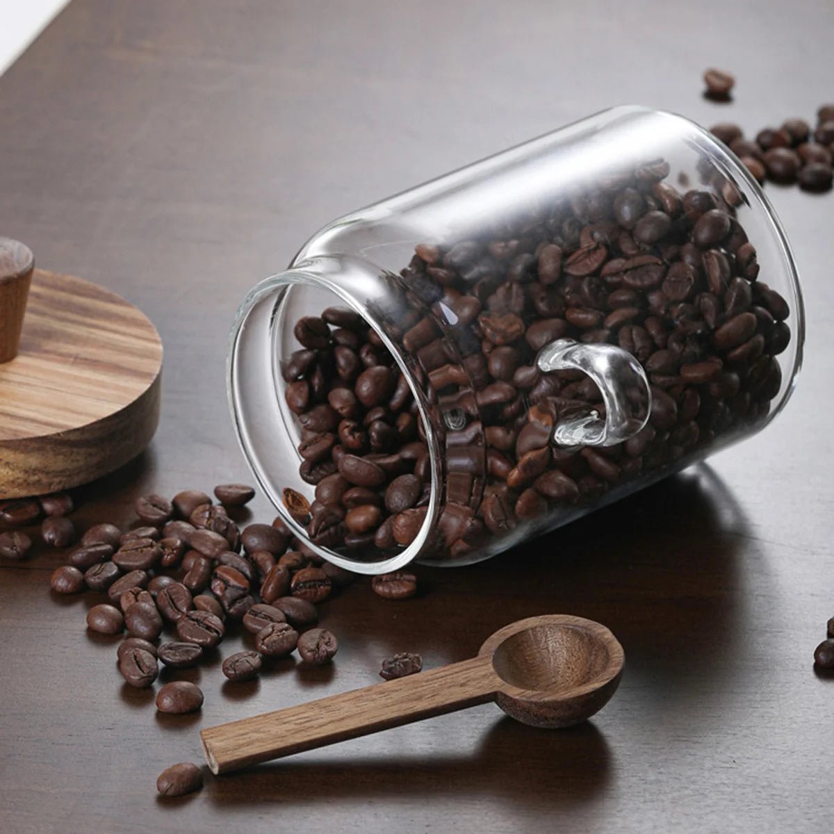 Récipient en Verre Hermétique pour Café et Thé - Couvercle et Cuillère en Bois - Prati - Kitchen