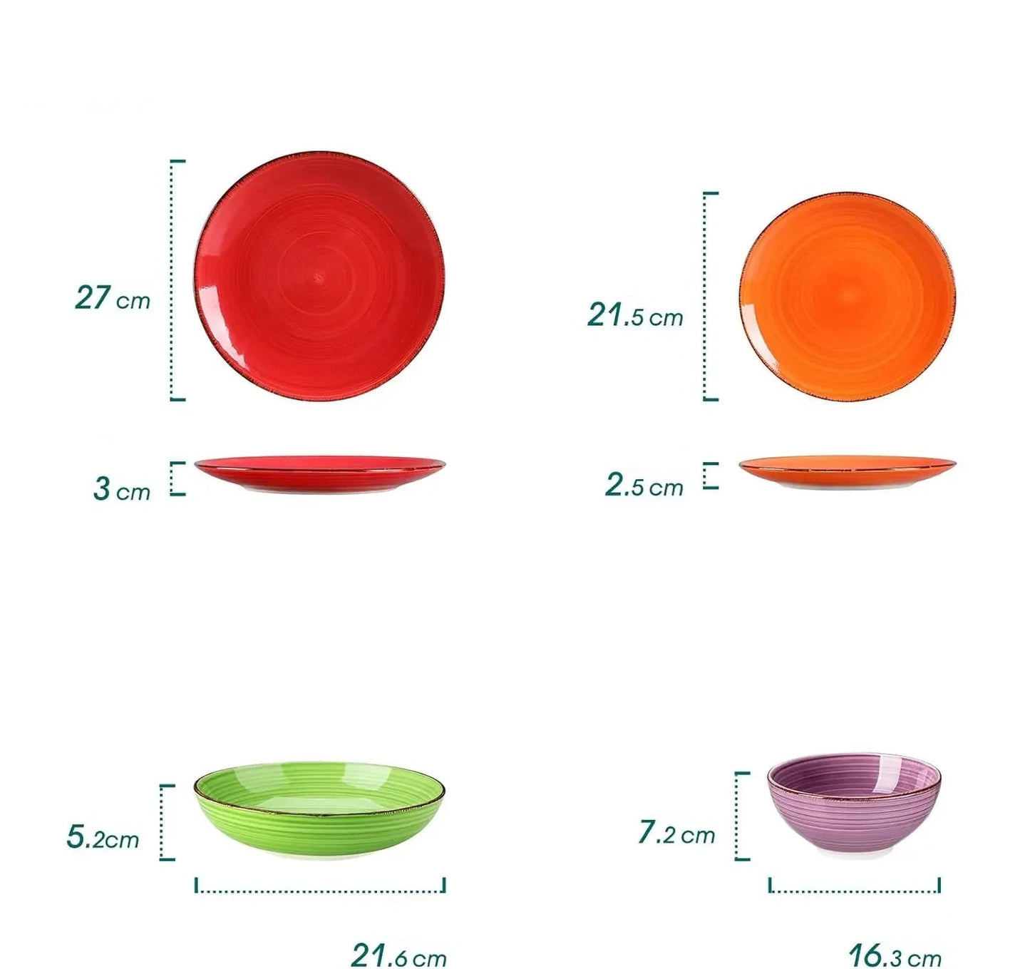 service- de- table- BONITA- VANCASSO- Vaisselle- en- grès- 18- pièces : dimensions- vaisselle- BONITA- VANCASSO