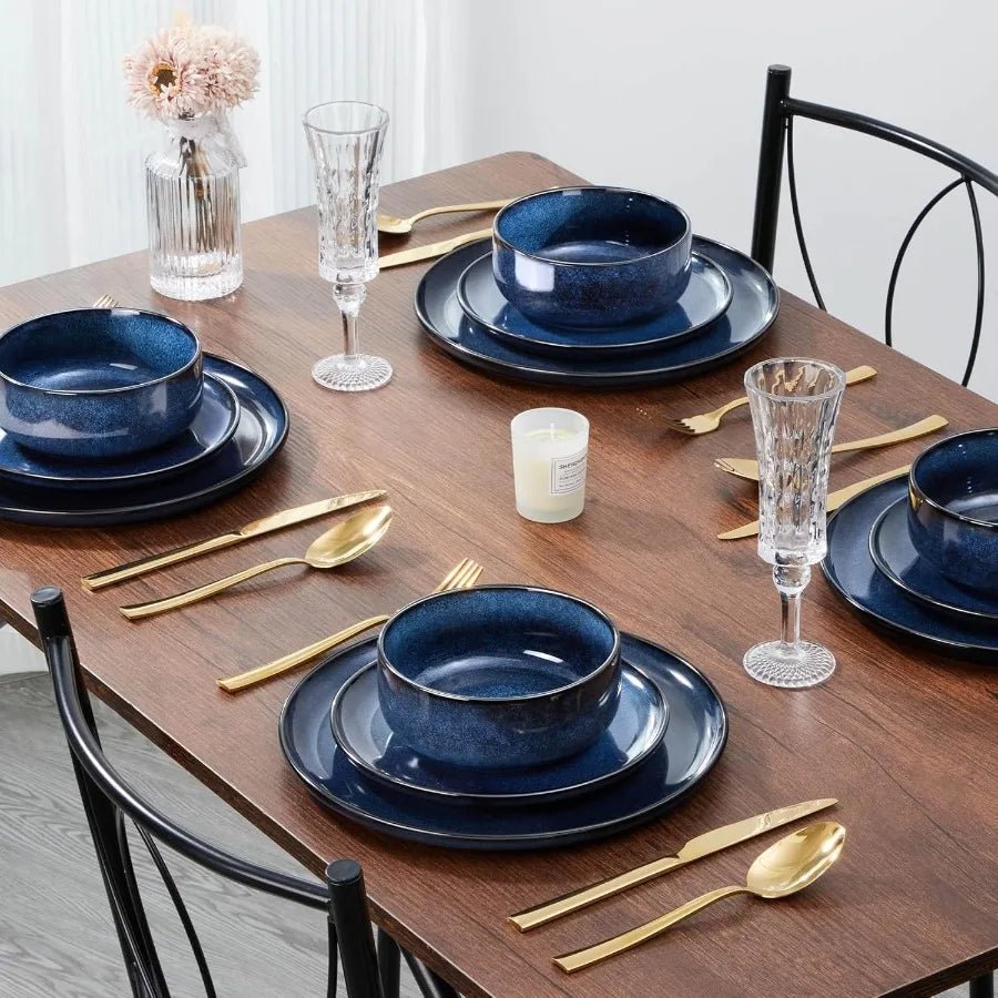 Service de Table en Grès | Glaçure Réactive Artisanale et Moderne (18 Pièces) - Prati - Kitchen